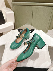 CC HIGH MARY JANE SEA GREEN LAMBSKIN
