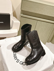 CC SHORT BOOTS BLACK CALFSKIN