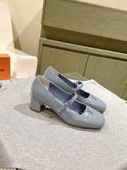 SWING HIGH MARY JANE 55 MM IN ICE BLUE PATENT CALFSKIN