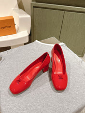 SWING HIGH PUMP 55 MM IN CRIMSON RED PATENT CALFSKIN