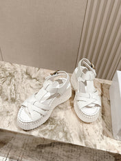 CHLOÉ 26S HIGH-HEELED SANDALS IN WHITE LAMBSKIN