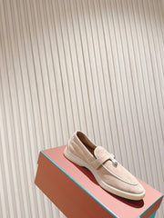 LP LOAFERS 25S IN DARK BEIGE SUEDE WITH SILVER HARDWARE
