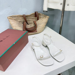 LP MINDIL SANDAL 25 IN WHITE LAMBSKIN