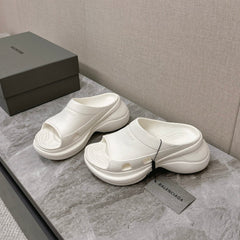 POOL CROCS SLIDE SANDAL IN WHITE RUBBER