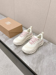 RUN SNEAKER IN PASTEL GRAY MIX BABY PINK SUEDE AND MESH FABRIC