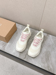 RUN SNEAKER IN PASTEL GRAY MIX BABY PINK SUEDE AND MESH FABRIC