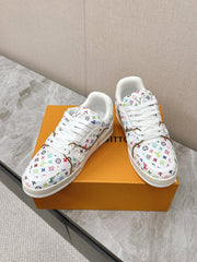 TRAINER SNEAKER IN WHITE MIX COLORFUL CALFSKIN