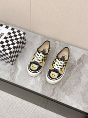 VALENTINO 25S GARAVANI X VANS SNEAKERS IN YELLOW MIX BLACK CANVAS