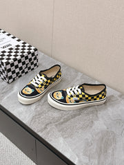 VALENTINO 25S GARAVANI X VANS SNEAKERS IN YELLOW MIX BLACK CANVAS