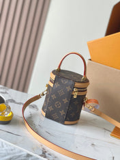 NANO CANNES 14 IN BROWN MONOGRAM CANVAS AND LEATHER TRIM
