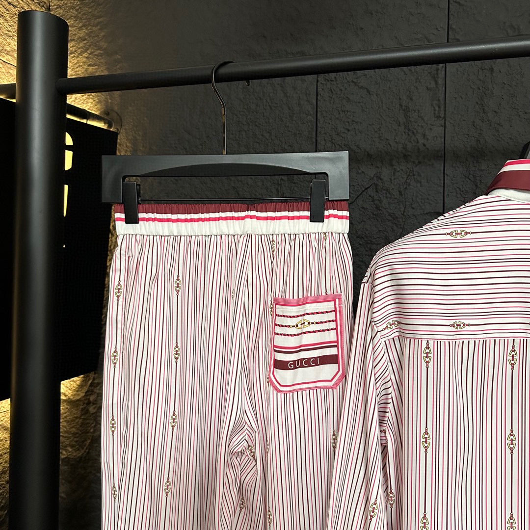 GUCCI LONG-SLEEVE SHIRT AND WIDE-LEG PANTS SET STYLE 6