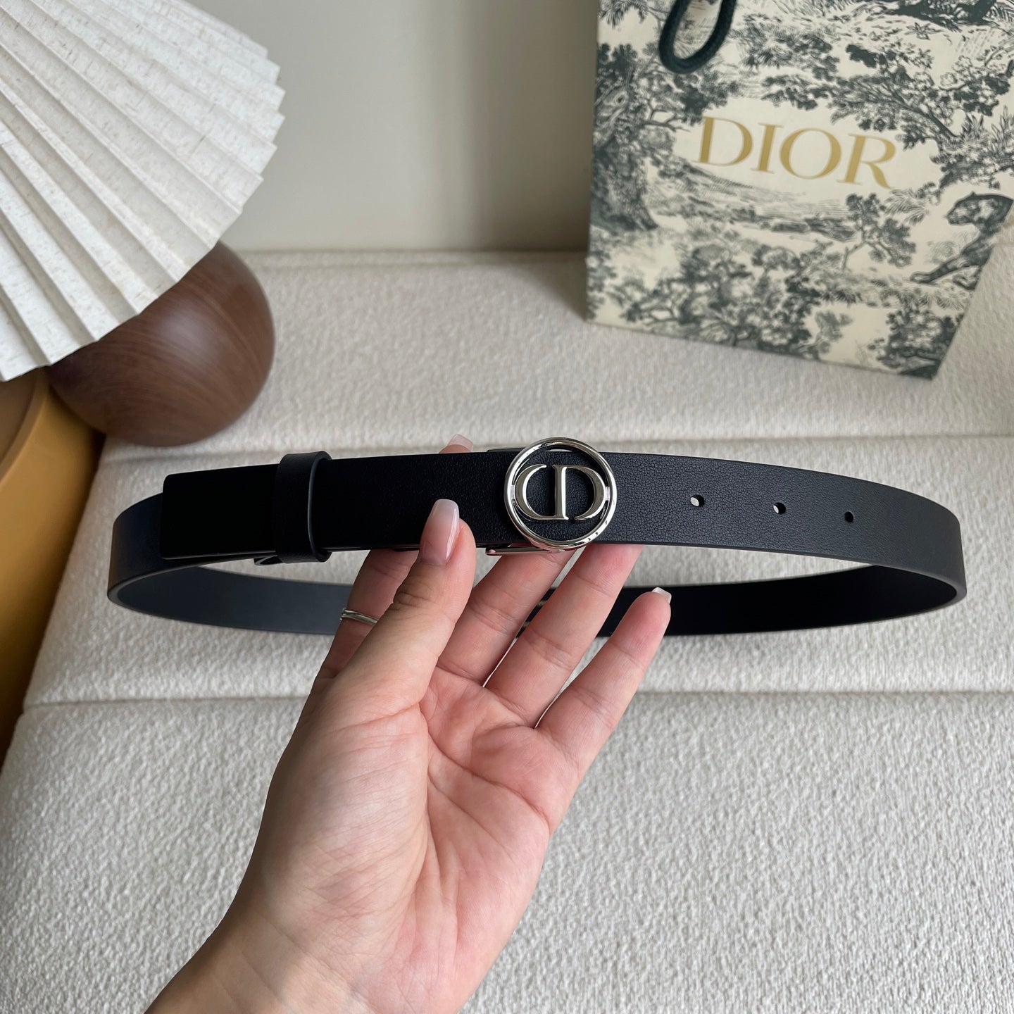 DIOR 25S BELT 25 MM IN BLACK CALFSKIN 572158