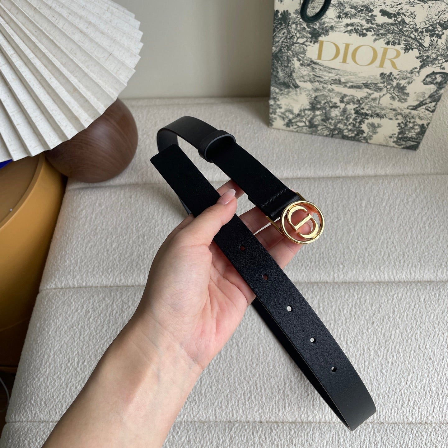 DIOR 25S BELT 25 MM IN BLACK CALFSKIN 572165