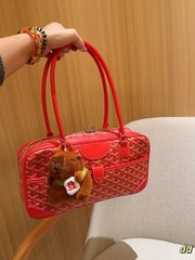 SAINT MARTIN BAG 35 IN CADMIUM RED GOYARDINE CANVAS AND CALFSKIN