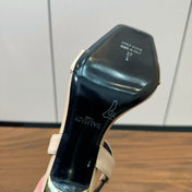 BALMAIN 25S HEELED EVA SANDALS 95MM IN BEIGE AND PINK CALFSKIN