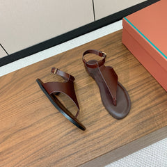 FLIP FLOPS SANDAL IN BROWN CALFSKIN