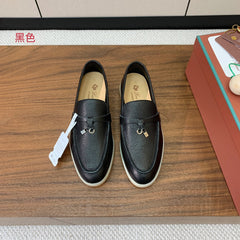 LP LOAFERS 25S IN BLACK LAMBSKIN WITH SILVER HARDWARE