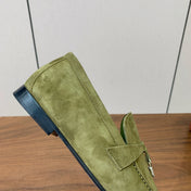 LP 26S SUMMER CHARMS WALK LOAFER IN OLIVE GREEN SUEDE GOLD HARDWARE