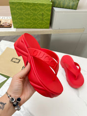 THONG PLATFORM IN RUBY RED IMPORTED TPU
