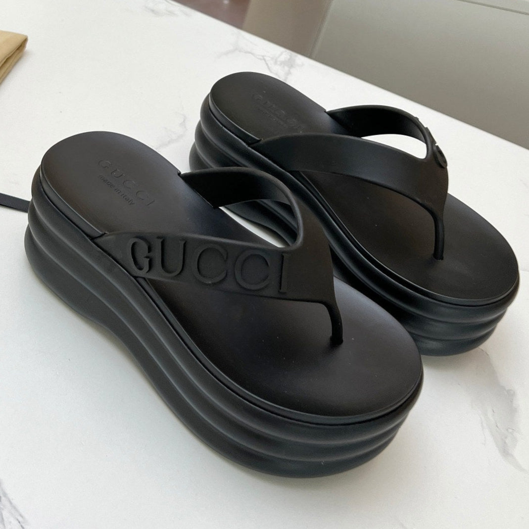 THONG PLATFORM 5 CM IN BLACK IMPORTED TPU