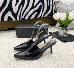 SL BLAKE SLINGBACK PUMPS BLACK CALFSKIN