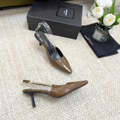 SL BLAKE SLINGBACK PUMPS CAMEL CALFSKIN