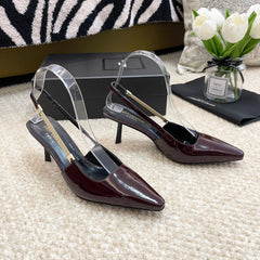 SL BLAKE SLINGBACK PUMPS MULBERRY CALFSKIN