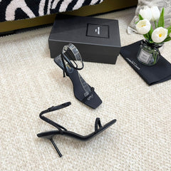 SL GEORGIA SANDALS PUMP BLACK SATIN