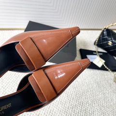 D'ORSAY PUMPS IN BRONZE BROWN SMOOTH CALFSKIN