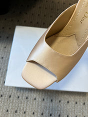 CD TRIBALES PUMPS IN BEIGE SATIN AND CALFSKIN