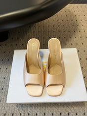 CD TRIBALES PUMPS IN BEIGE SATIN AND CALFSKIN