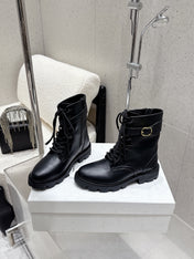 CELINE 26S MARTIN BOOTS IN BLACK CALFSKIN