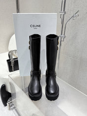 CELINE 26S KNEE-HIGH BOOTS IN BLACK CALFSKIN