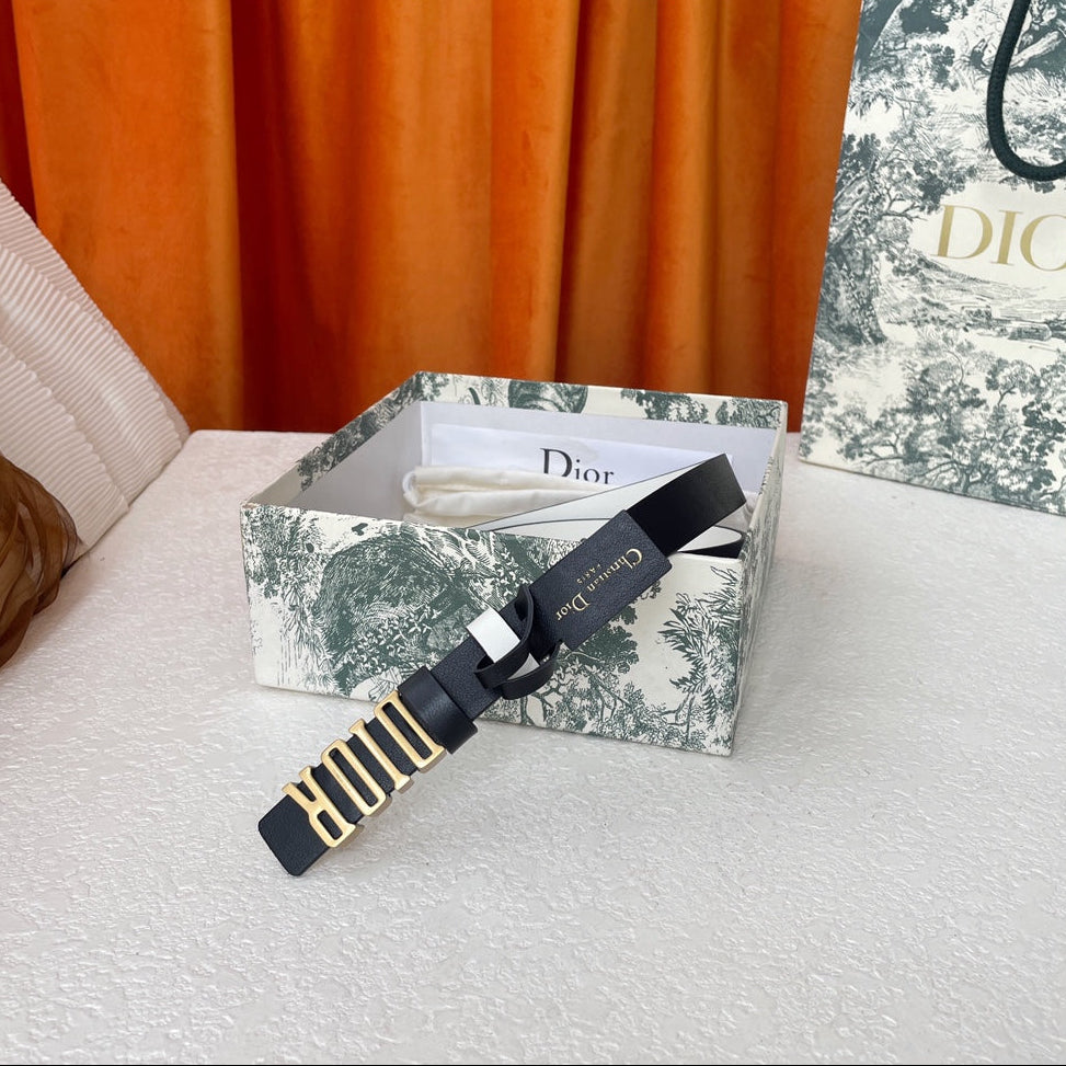 DIOR 25S BELT 20 MM IN BLACK CALFSKIN 562038