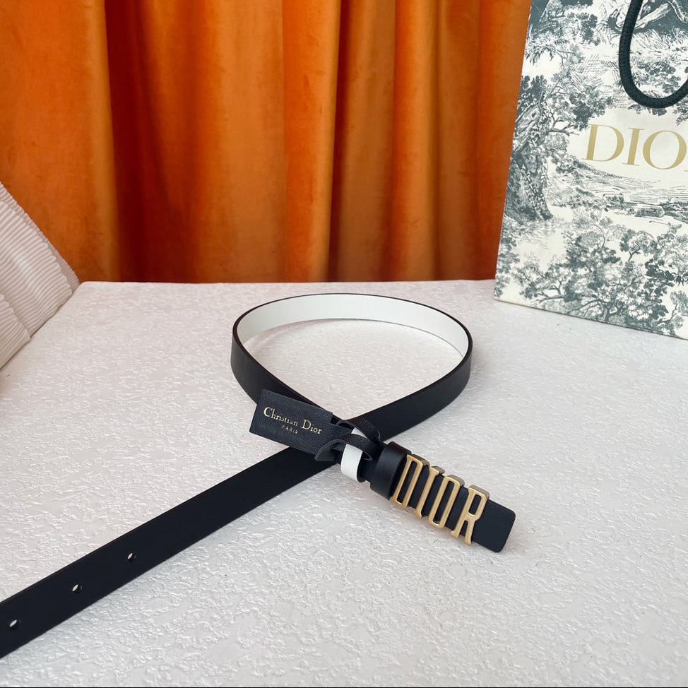 DIOR 25S BELT 20 MM IN BLACK CALFSKIN 562038