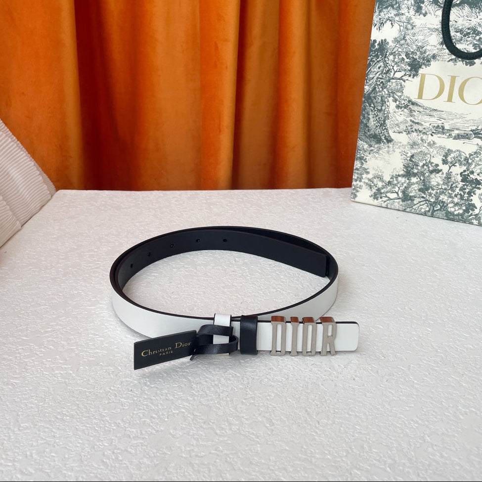 DIOR 25S BELT 20 MM IN WHITE CALFSKIN 562037