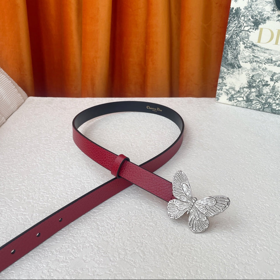 DIOR 25S BELT 20 MM IN RED CALFSKIN 567927