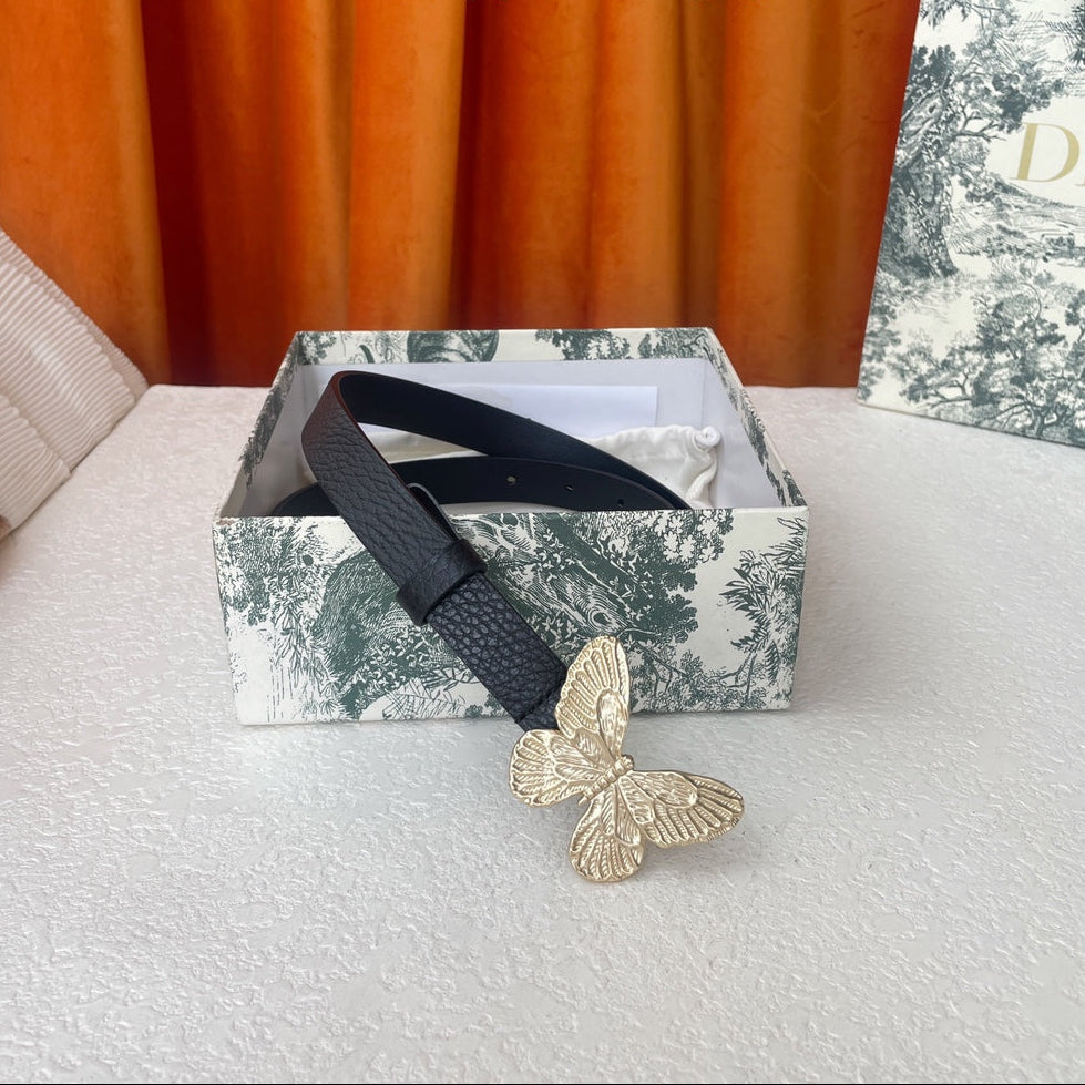 DIOR 25S BELT 20 MM IN BLACK CALFSKIN 567926