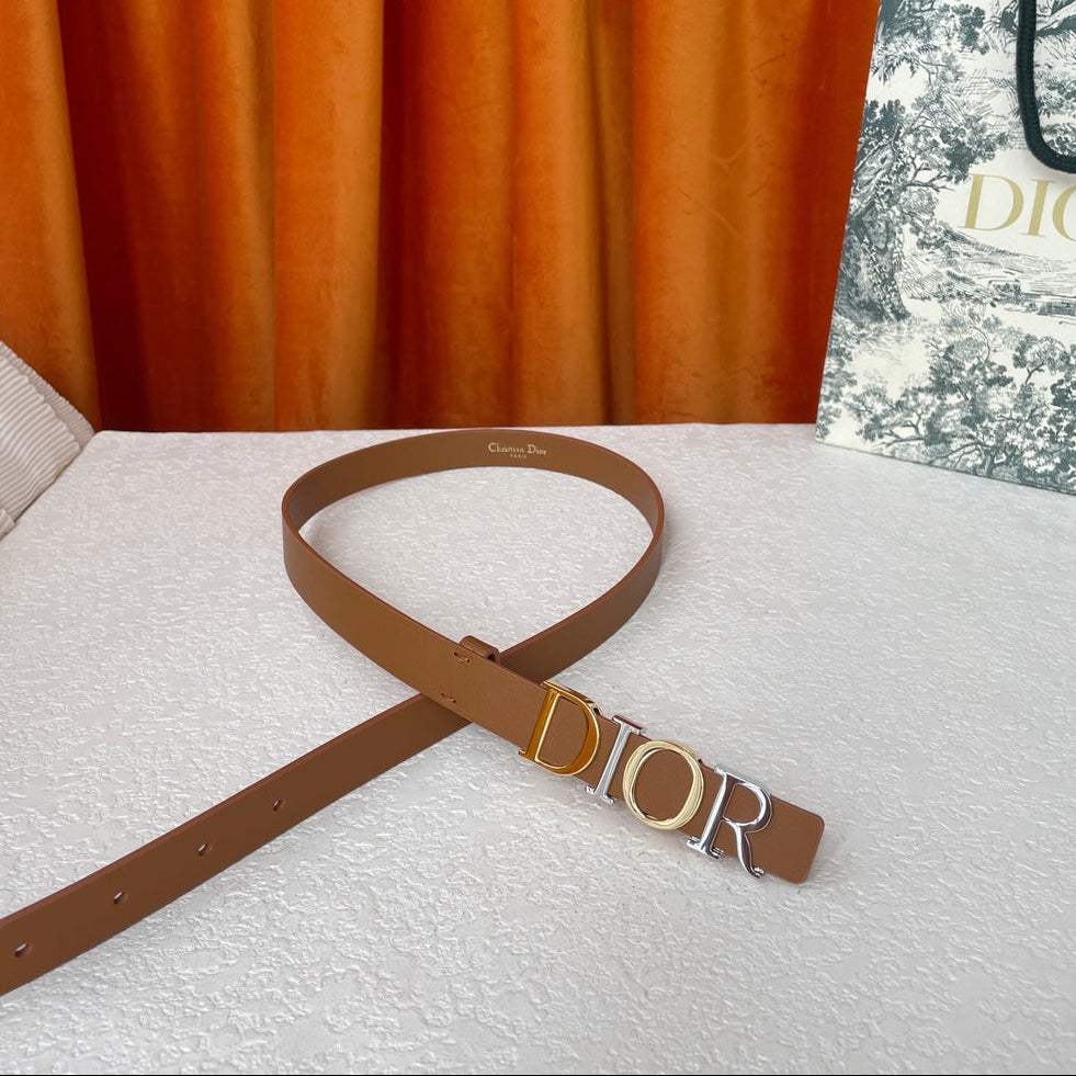 DIOR 25S BELT 20 MM IN BROWN CALFSKIN 562165