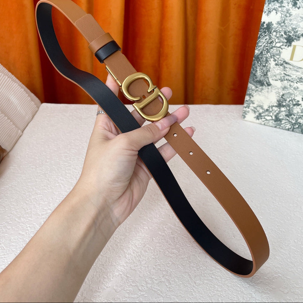 DIOR 25S BELT 20 MM IN BROWN CALFSKIN 563228