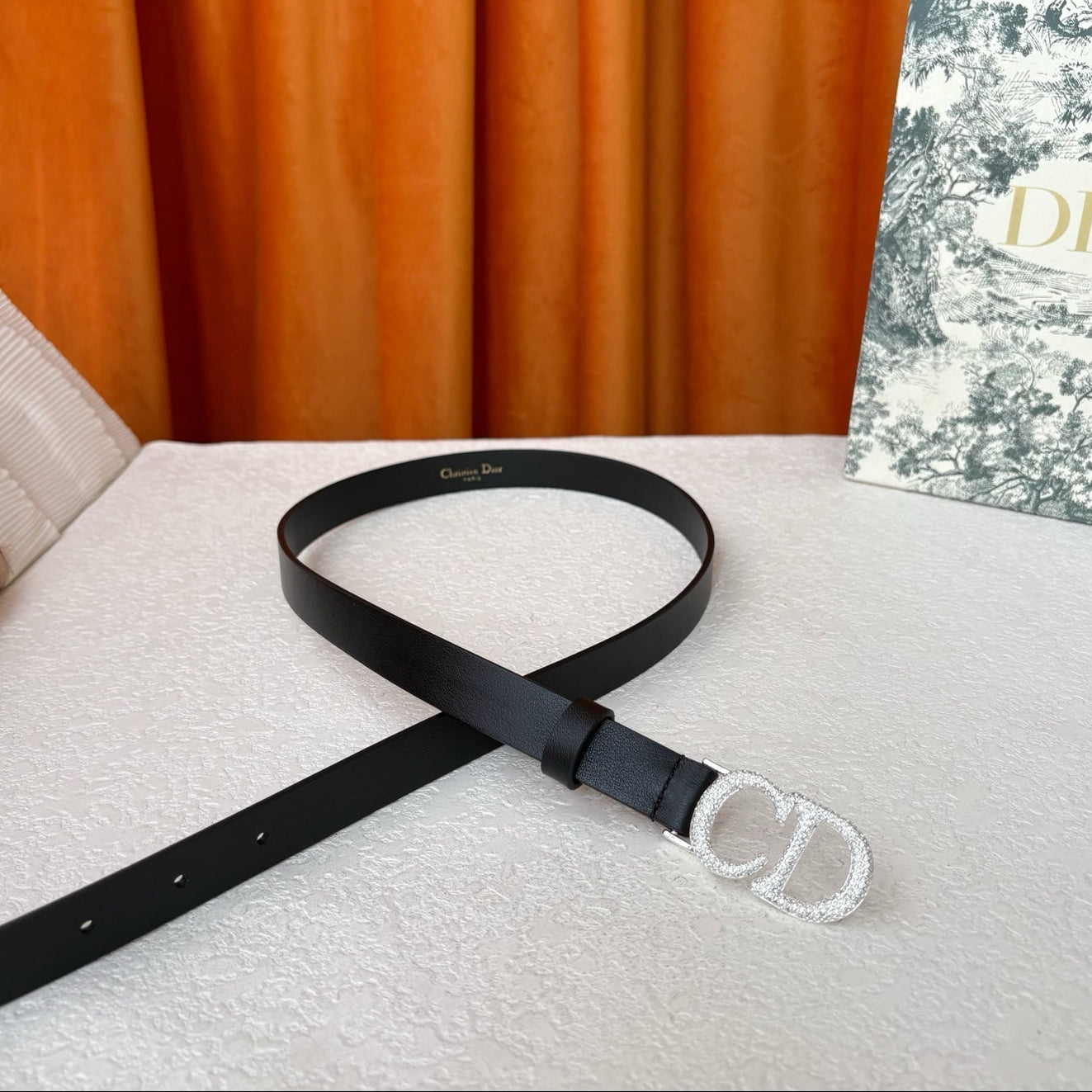 DIOR 25S BELT 20 MM IN BLACK CALFSKIN 595243