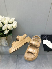 DAD SANDAL YELLOW CREAM LAMBSKIN