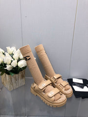 DAD SANDAL YELLOW CREAM LAMBSKIN