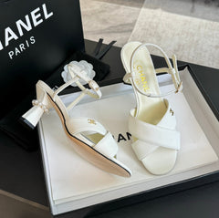 High Sandals Lambskin White
