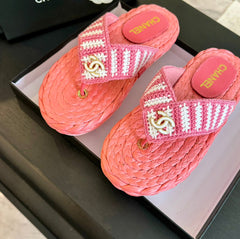 Double C Hottest Knit Flip-Flops Light Pink