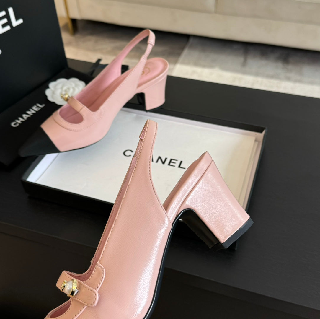 Double C WOMEN'S Slingback SPIRIT TOE Light Pink Lambskin