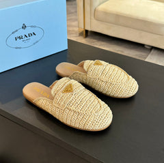 PRA CROCHET SPECIAL MULES BEIGE LAMBSKIN