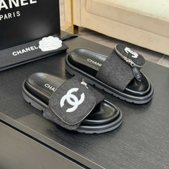 SLIDE IN BLACK DENIM FABRIC 45 MM