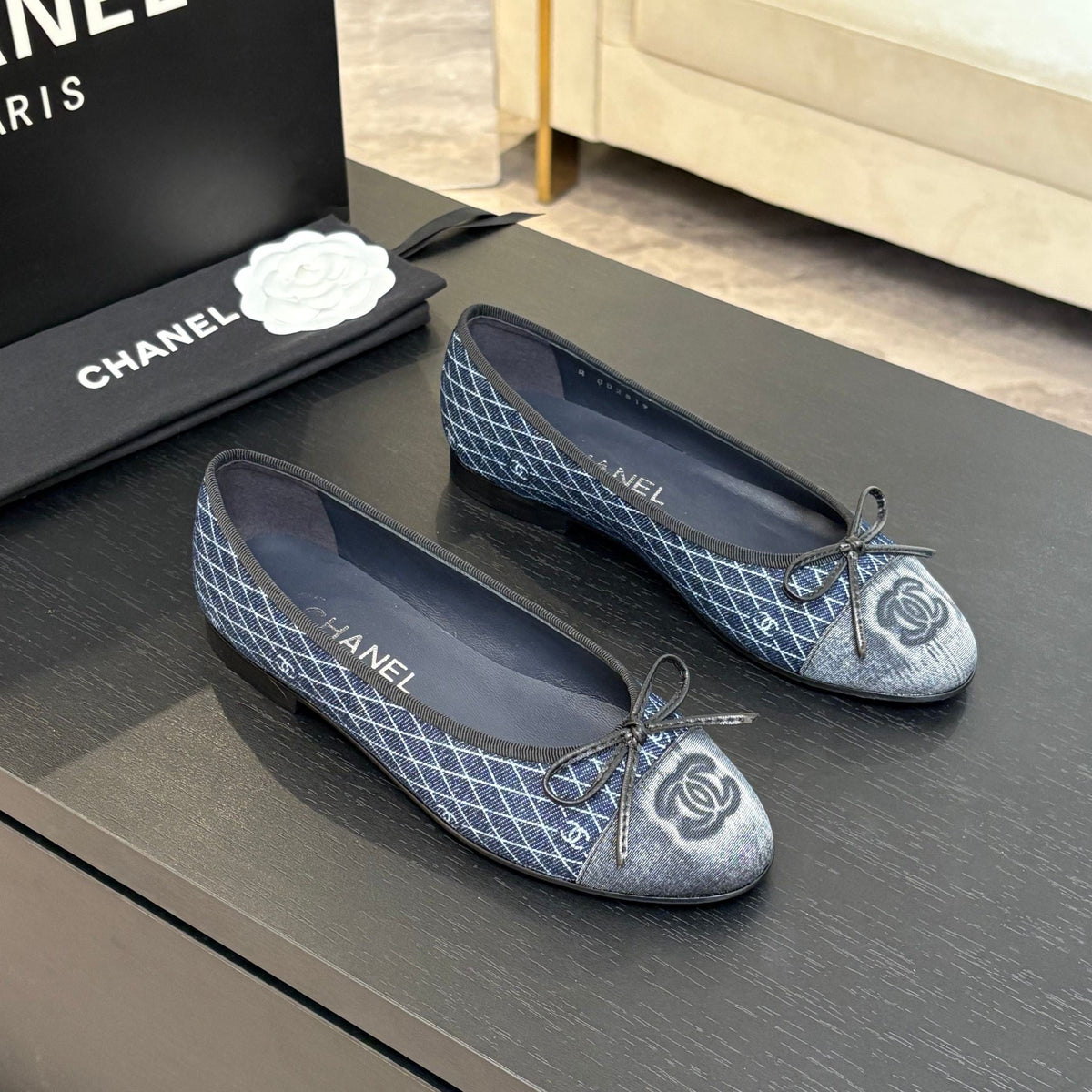 BALLET FLATS IN AEGEAN BLUE MONOGRAM DENIM