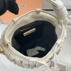 MATELASSÉ SMALL HANDBAG 17 IN WHITE LAMBSKIN